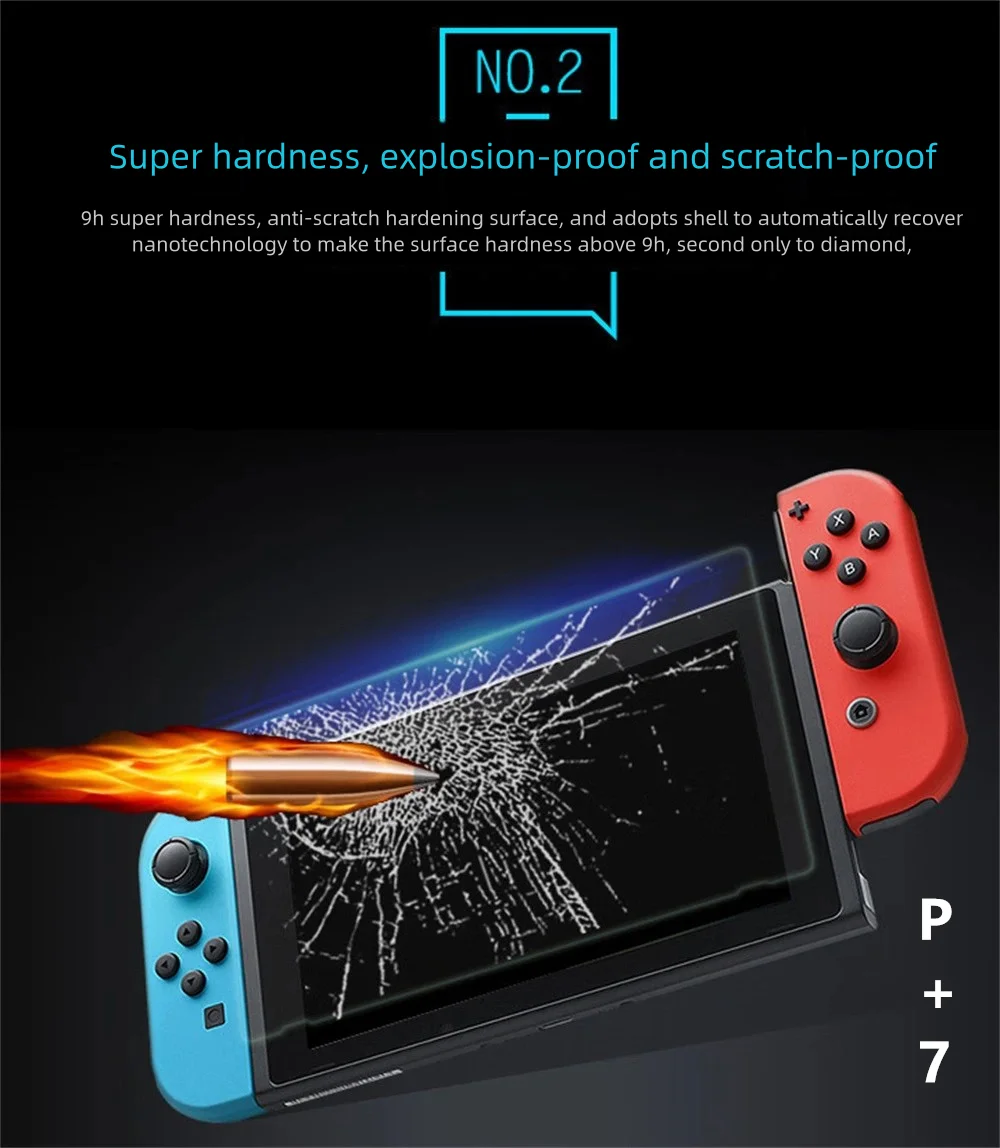 2PCS Tempered Glass Protective Film For Nintendo Switch/Switch Oled/Switch Lite Game Tablet High-Definition Tempered Film