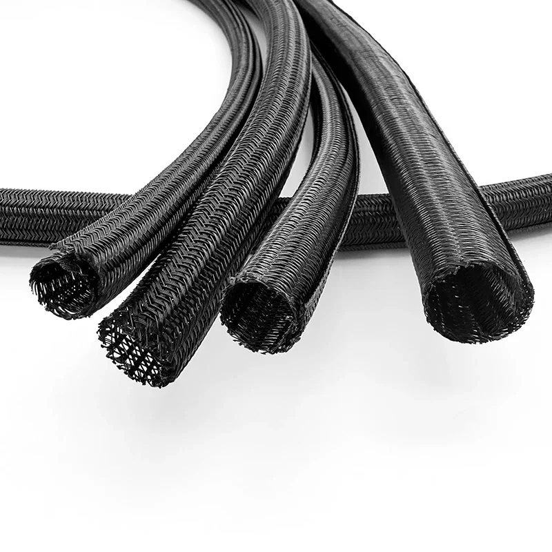 2M/5M Cable Sleeve ID 5-50mm Self-Closing PET Braided Expandable Insulated Wrap Pipe Split Wire Organizer Line Protector