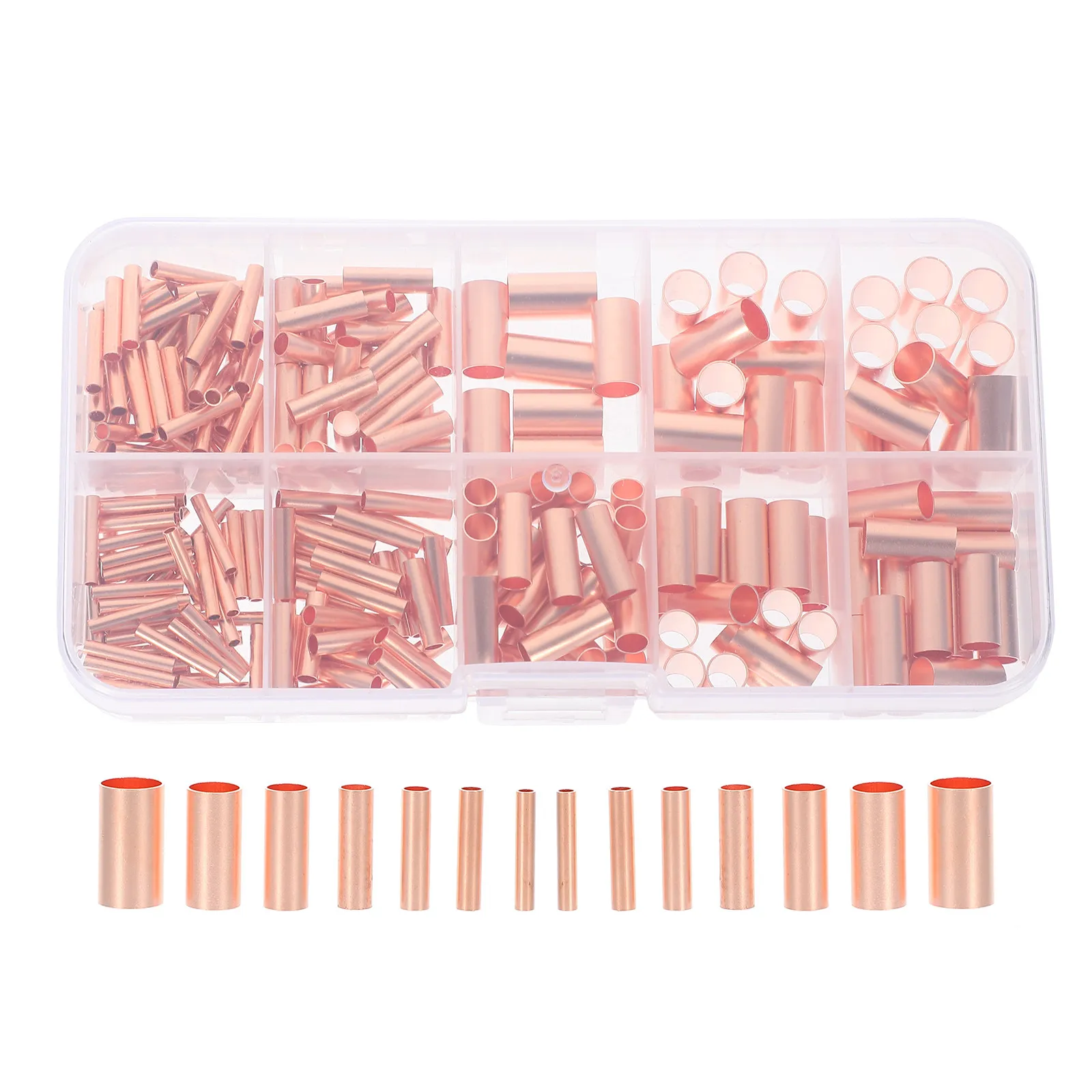 

250 шт. медных соединительных трубок с высокой теплопроводностью, прочные, подходят для домашнего и промышленного использования, из меди