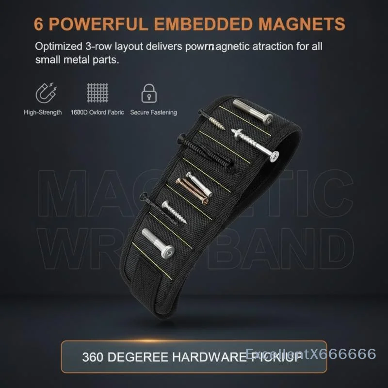 Magnetic Wrist Tool Holder Heavy Duty Strong Magnet Portable for Holding Screws Nails Drill Bits Carpenter Handyman Gifts