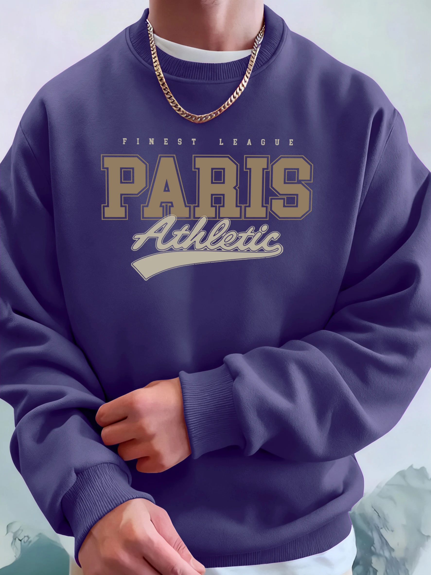 باريس رياضي الفن رسالة يطبع رجل الخريف لينة هوديي الصوف بلوزات دافئة كل مباراة الشارع القمم مريح ملابس رياضية كاجوال #1