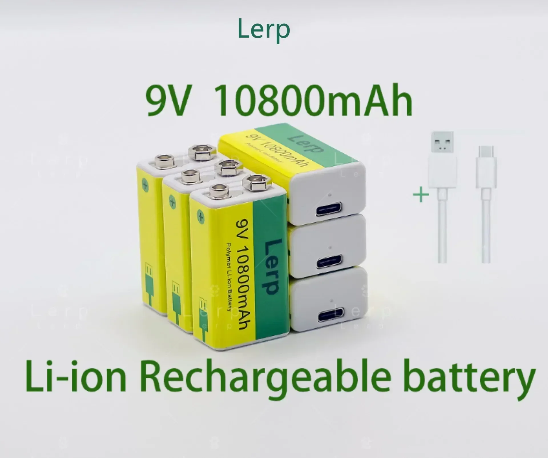 High-Quality Rechargeable Lithium-Ion Battery: 9V, Suitable for Toy KT Microphones, with Mini USB Charging