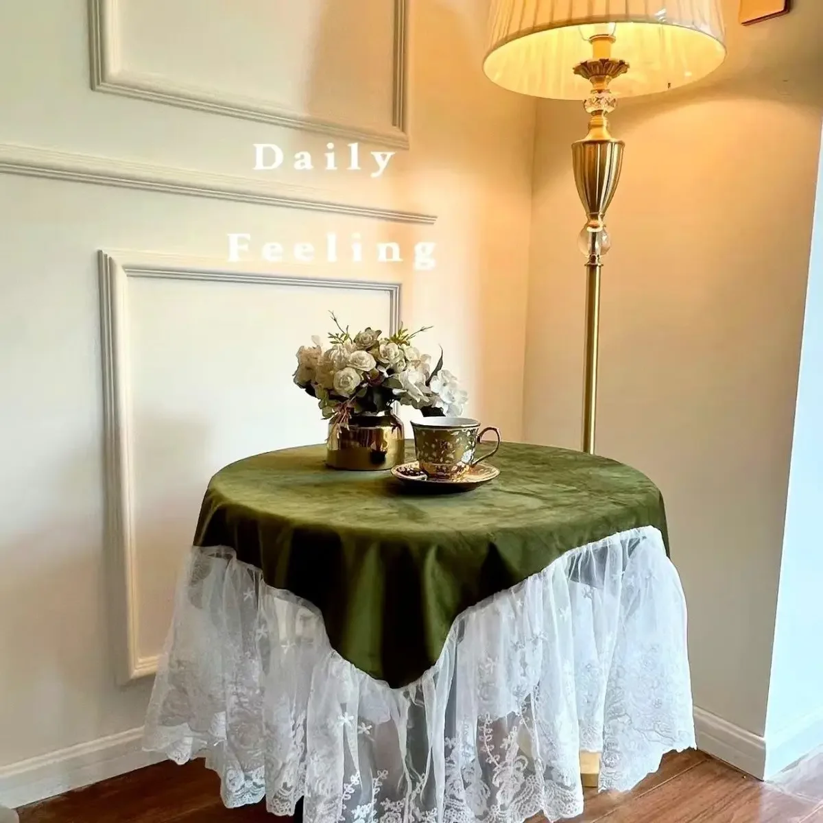 French Retro Lace Tablecloth Velvet Round Table Balcony Coffee Table Tablecloth Lace Cover Banquet Party Home Decoration