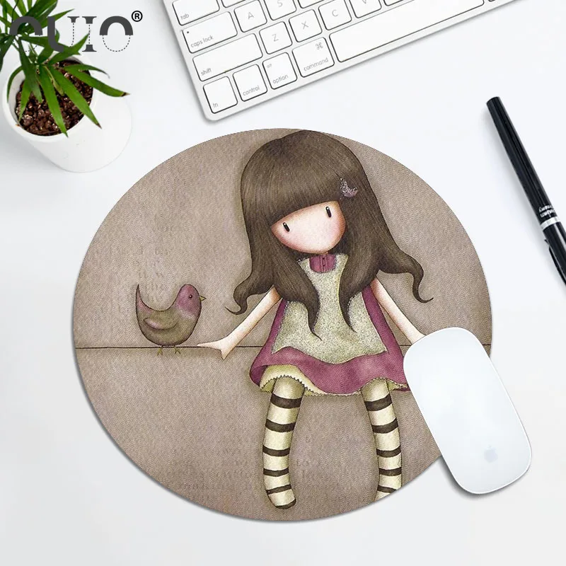 OUIO Santoro Gorjuss Mouse Pad Gamer Anime Mousepad Gaming Accessories Mouse for Computer Mat Cabinet Mausepad Pad on the Table