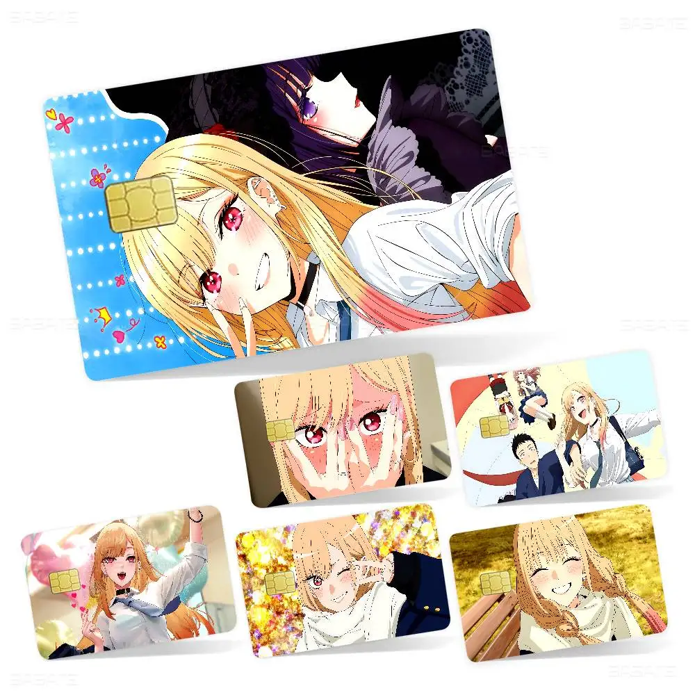 My Dress-Up Darling M-Marin Kitagawa Game Film Cover Sticker Case for Small Chip Credit Debit Card Front Side