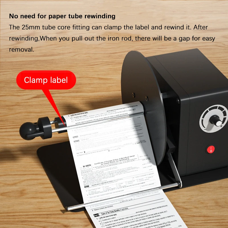 Mini Desktop Label Rewinder Automatic Rewinder Paper Machine Washable Label Paper Industrial Labeling Machine Strip