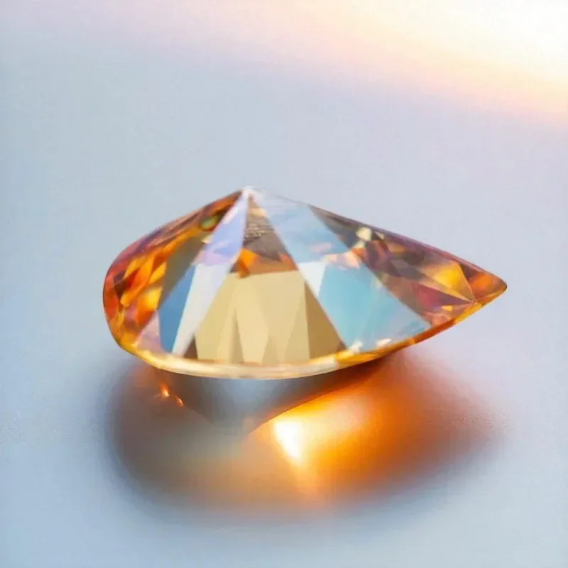 

Champagne Color Moissanite Stone Pear Cut Lab Grown Diamond DIY Jewelry Making Materials With Certificate Wholesale Price