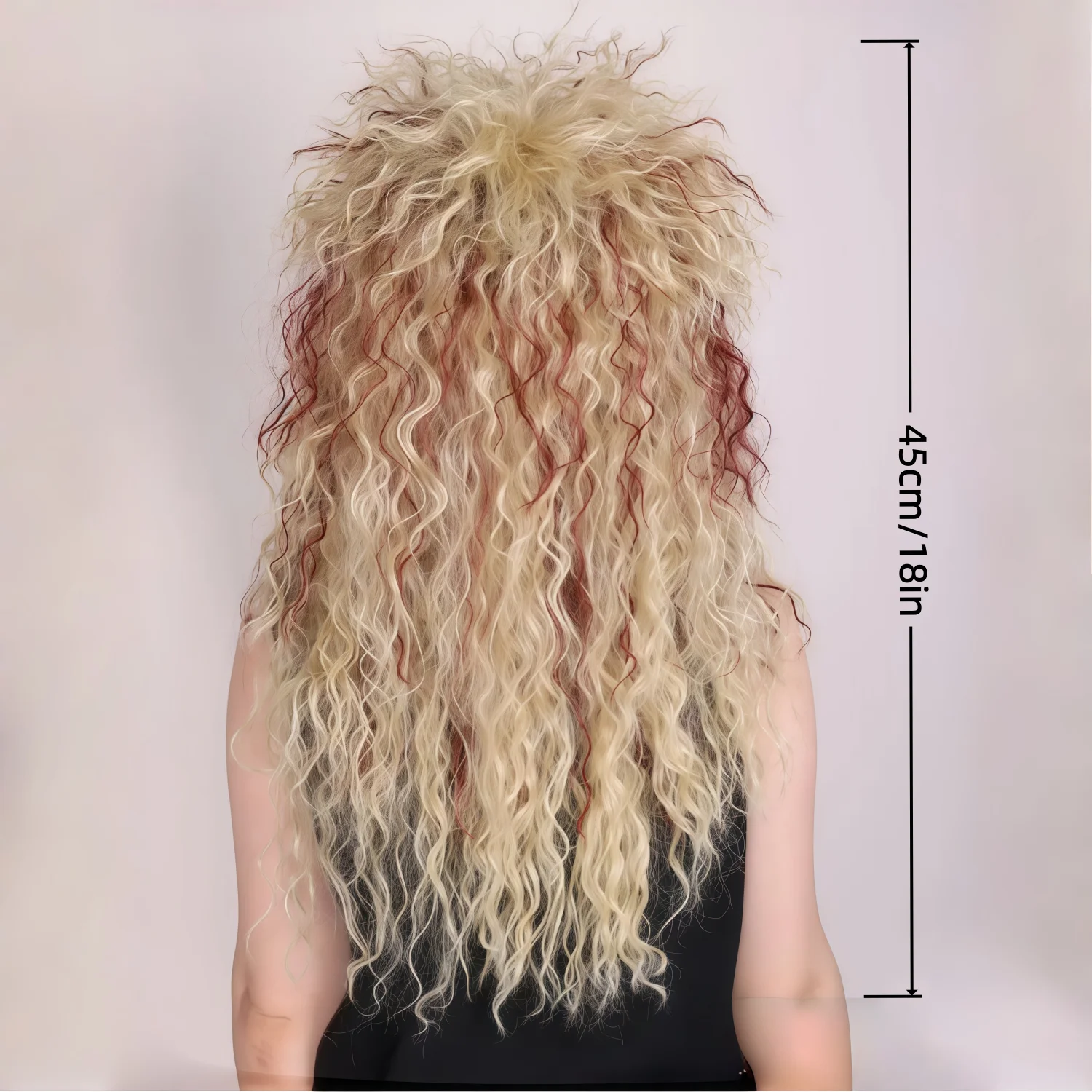 80s Rock-Style Wig for Women with Long, Golden, Red-Brown-Toned Waves Daily Wear, Birthdays, Heat-Resistant Fiber Synthetic Wig