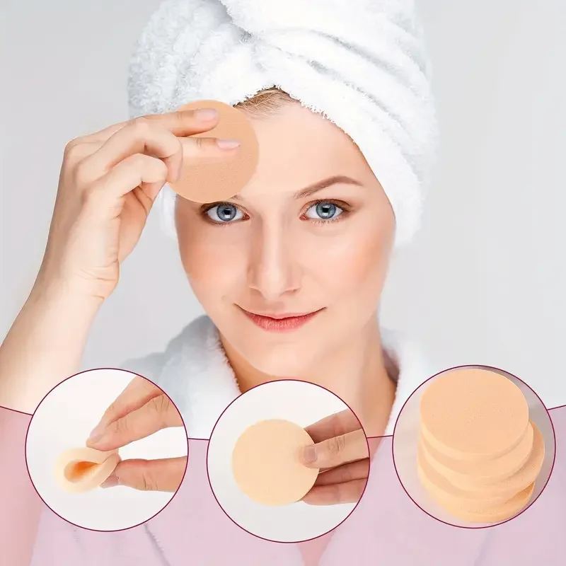 Éponges de maquillage rondes pour Application de fond de teint, bouffantes légères en mousse de polyuréthane hydrophile, 12 pièces
