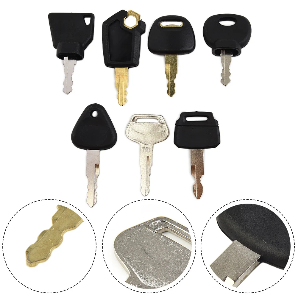 7PC Ignition Keys Excavator Construction Machinery Key Kit 14607 5P8500 K250 H800 For JCB For Volvo Tractor