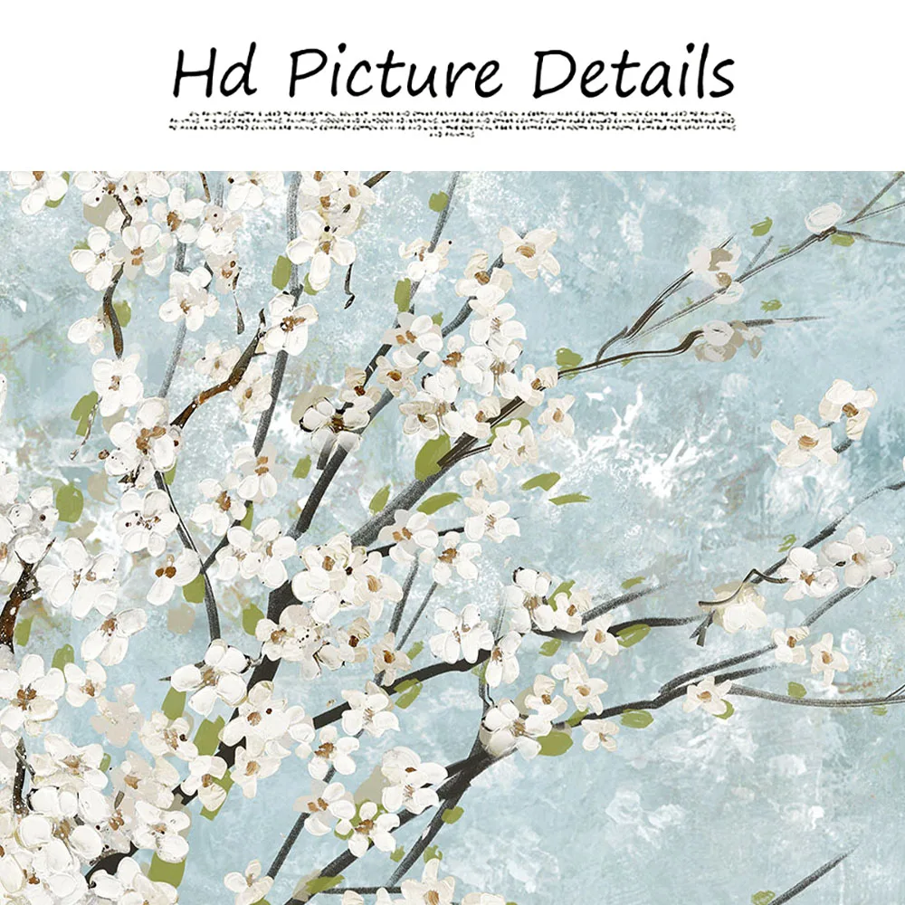 2PCS Nordic Abstract Cherry Blossom Canvas Painting Wall Art Poster Flowers Pictures Living Room Bedroom Hotel Office Home Decor