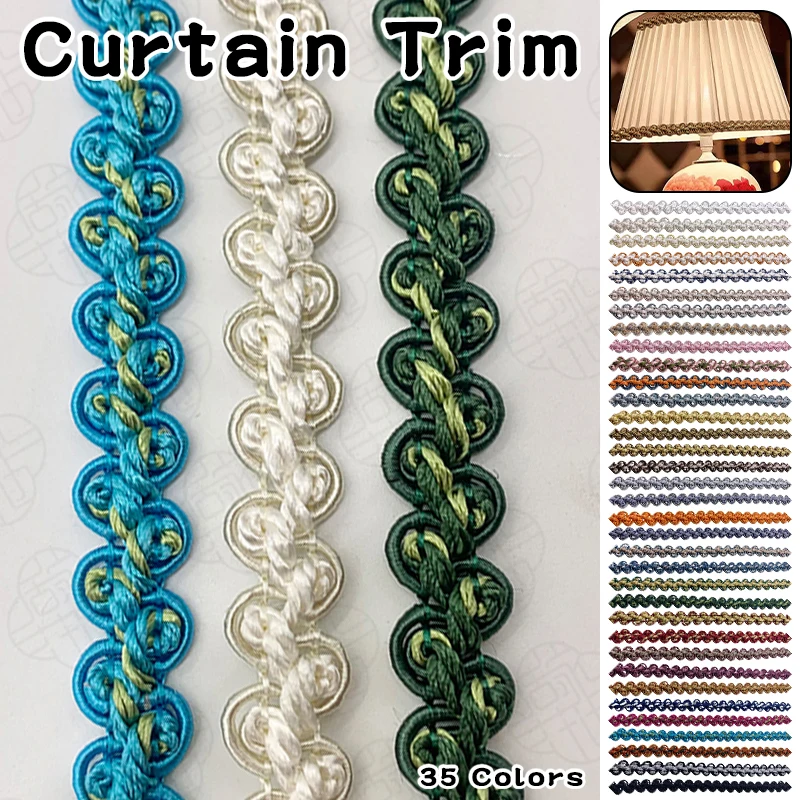 

11.5-12 Meter Fringe Trim 1cm Width Tassel Lace Trim Edge For DIY Sewing Curtain Sofa Pillow Lampshade Upholstery Crafts