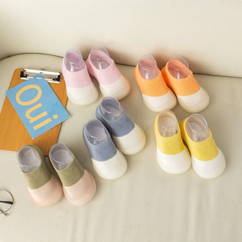 2023 Baby Socks Shoes Infant Color Matching Cute Kids Boys Shoes Soft Soled Child Floor Socks Shoes Toddler Girls First Walkers