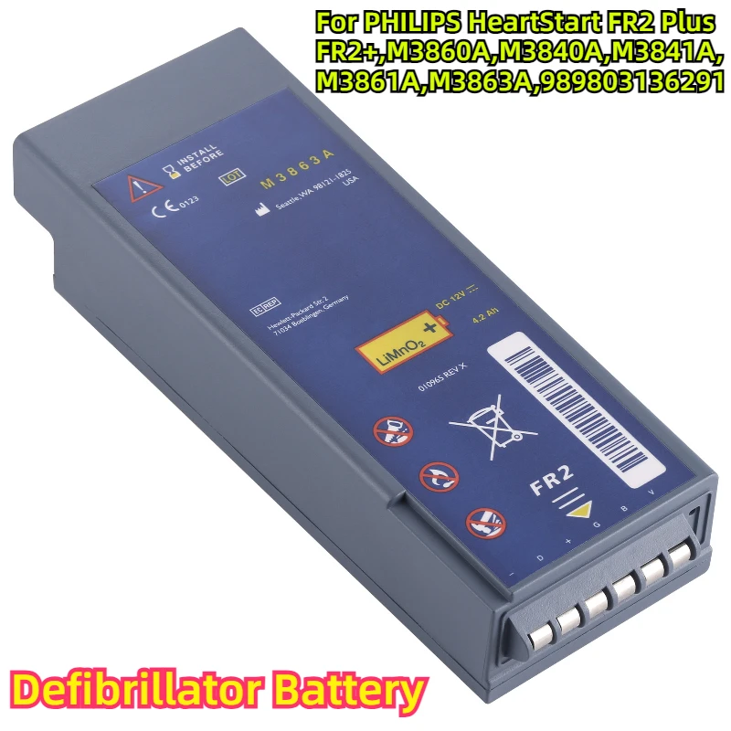 

For PHILIPS HeartStart FR2 Plus,FR2+,M3860A,M3840A,M3841A,M3861A,M3863A,989803136291 Defibrillator Battery