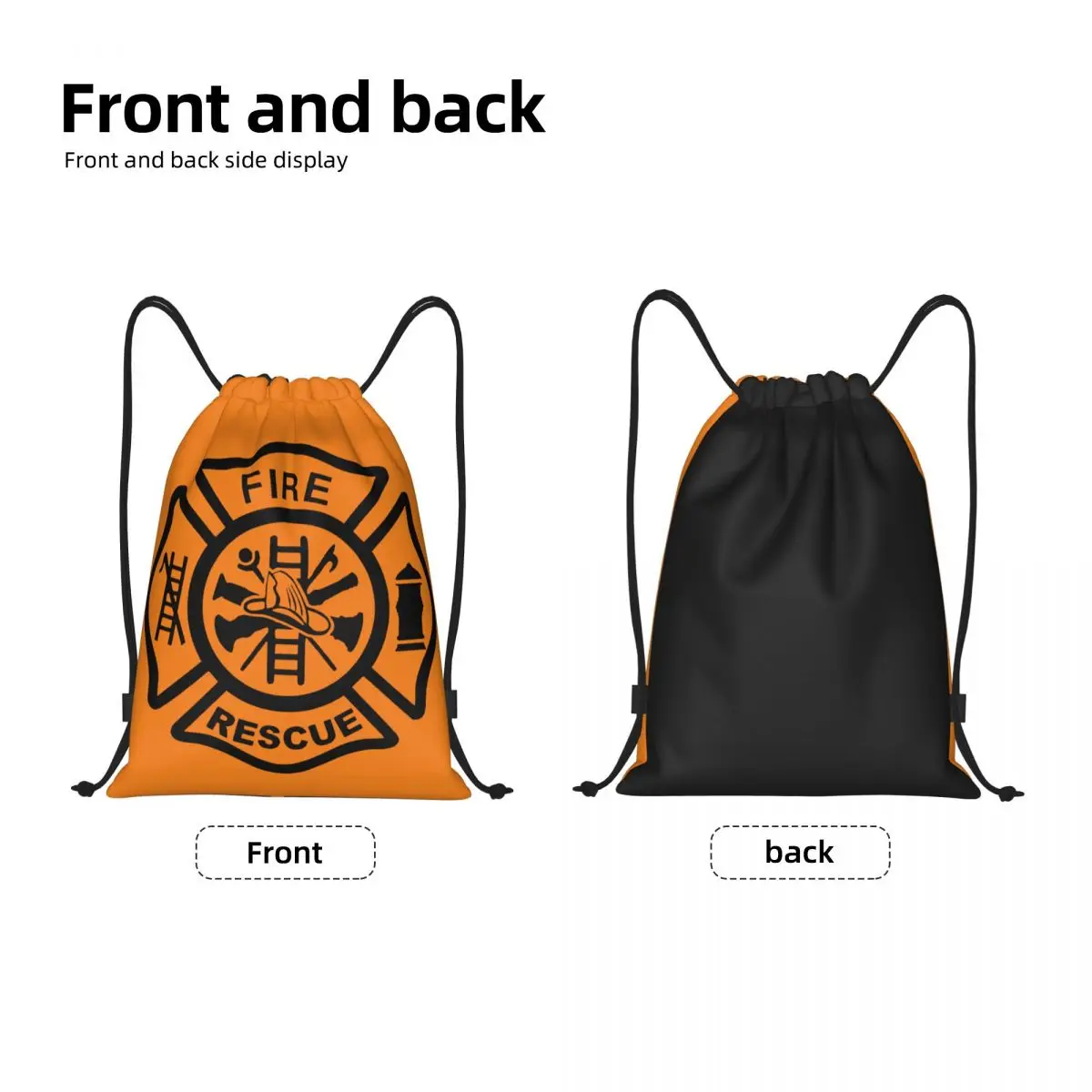 Fire Rescue Firefighter Drawstring Backpack Women Men Sport Gym Sackpack Portable Fireman Shopping Bag Sack