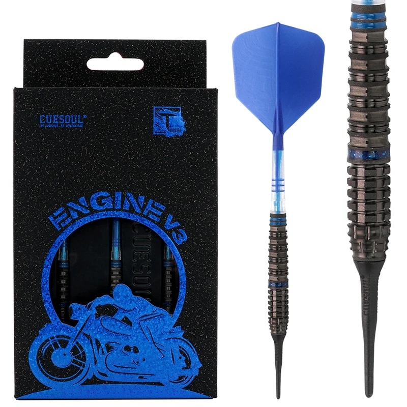 

CUESOUL ENGINE V3 18/20g Soft Tip 90% Tungsten Dart Set with Oil Paint Finished and Unifying ROST T19 CARBON Flight