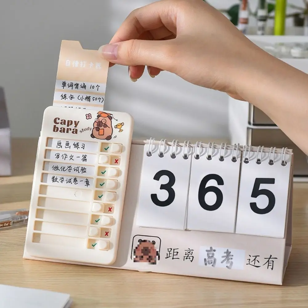 Capybara Good Habit Punch Card Panda Detachable Daily Task Planning Board Chores Checklist Cartoon Self-discipline Punch Card