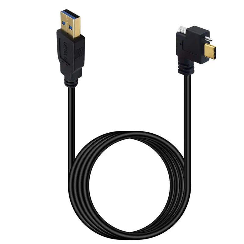 مطلي بالذهب USB3.1 Type-C ذكر إلى USB3.0 ذكر الكوع مع المسمار كابل توصيل البيانات لوحة قفل الكاميرا الصناعية #4