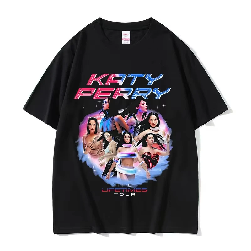 Katy Perry The Lifetimes Tour 2025 Graphic T Shirts Men Women Vintage Fashion High Quality T-shirt Aesthetic Short Sleeve Tshirt
