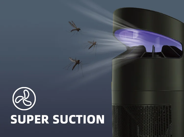 Indoor Bugs Killers Lamp Electric Led Night Light Powerful Suction Fan Fly Trap Capture For Bedroom