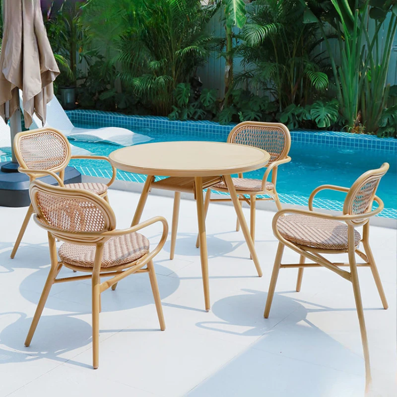 

Outdoor table and chair combination garden open-air balcony outdoor rattan three-piece set