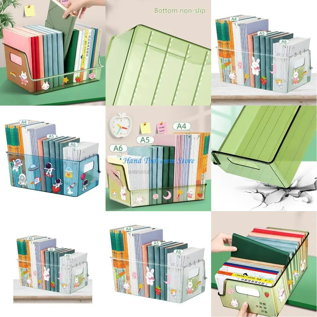 

H37F Прозрачный акриловый держатель для книг Настольный ящик для хранения книг Стоящая настольная книжная полка