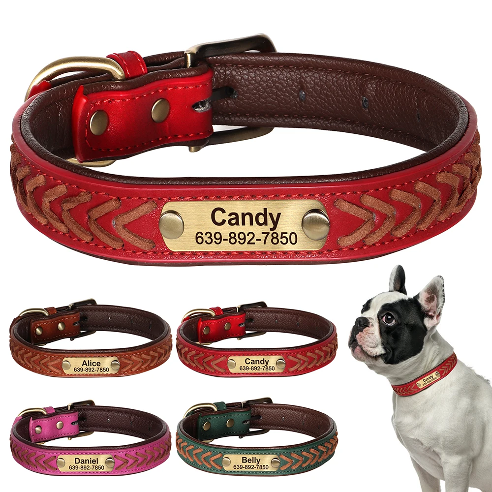 

Personalized Dog Collar Custom Engraved Dog Tag Collar Puppy Cat Nameplate Collar Adjustable For Small Medium Large Dogs Pug