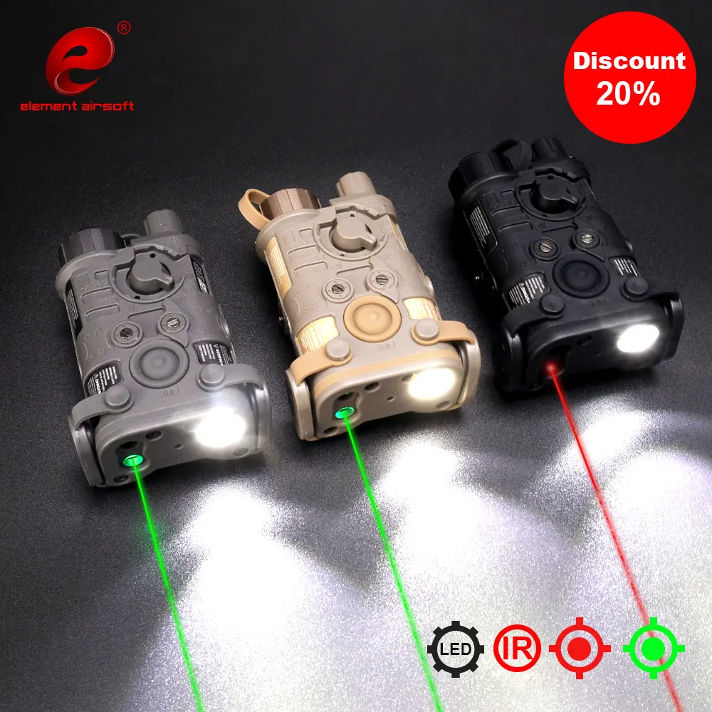 

Element AR/PEQ 15 Red Dot Airsoft IR Pointer Airsoft Tactical Mini Laser Flashlight Hunting Light NGAL Strobe LED Weapon Light