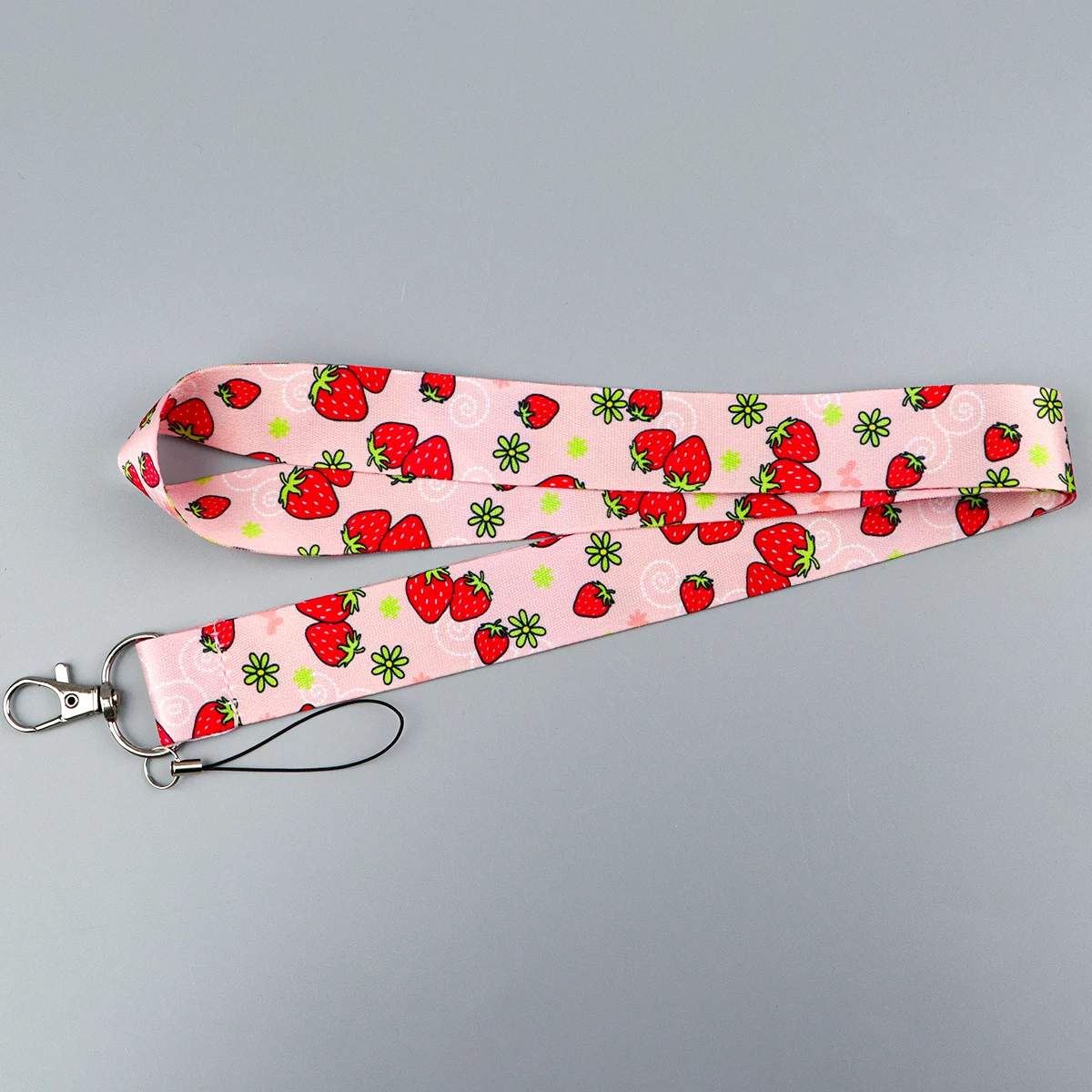 Fruit Strawberry Lanyard Keychain Neck Strap for Key ID Card Phone Straps Badge Holder DIY Hanging Rope Neckband Accessories