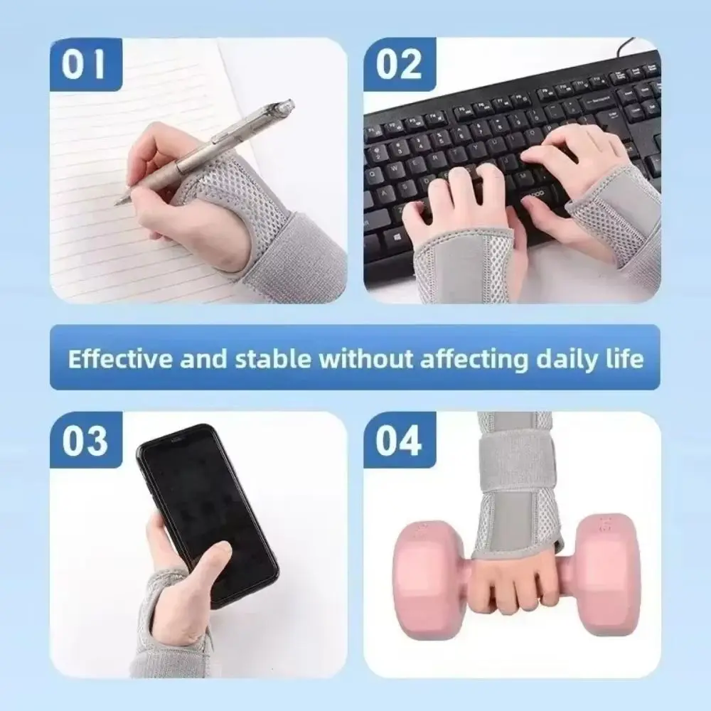 Professional Adjustable Wrap Wrist Support Splint Black Breathable Wrist Stabilizer Portable Removable Hand Support Splint Men