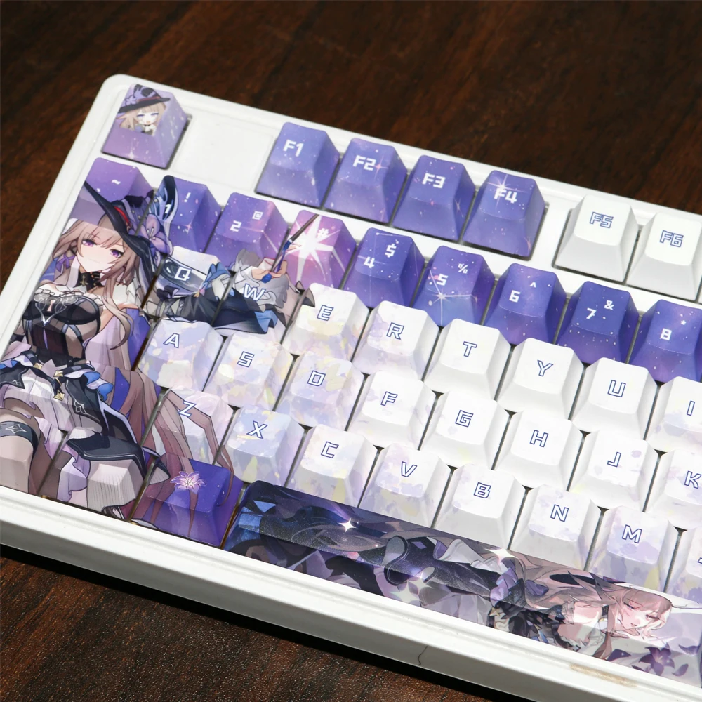 Honkai Star Rail Key Caps Anime Herta Keycaps PBT Cherry Profile Custom Designed Keycap Set For MX Switch Mechanical Keyboard
