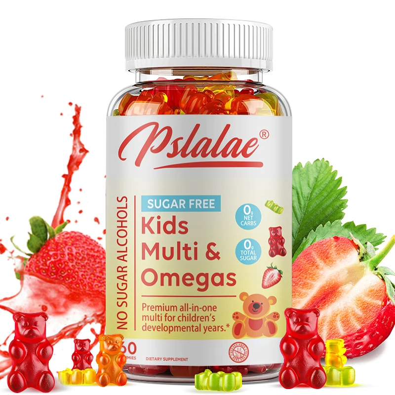 

Children's Gummy Vitamins - with Vitamins C, D, B6 and Zinc, Flaxseed Oil Omega 3 To Support Children's Development