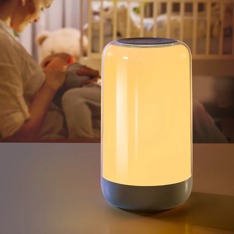 Modern minimalist LED seven color bedroom bedside light battery storage RGB ambient light nightlight breastfeeding desktop lamp