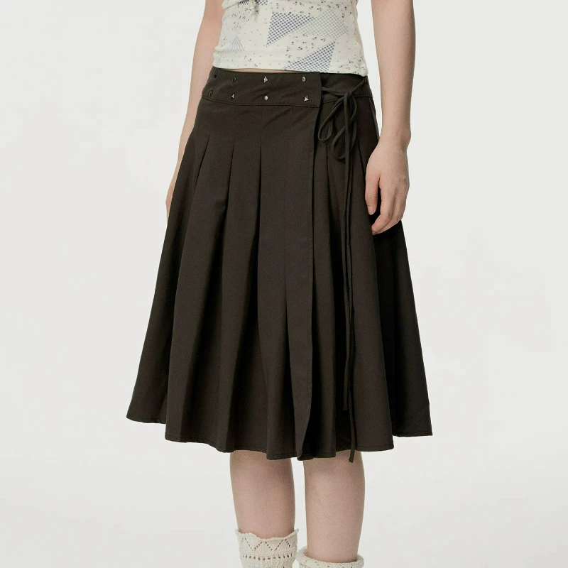 2026 Autumn New Gray Women's Pleated Skirt Korean Design Sweet Cool Age Reduction College Style Versatile A-line Skirts Ladies
