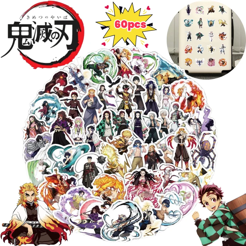 

Наклейка «Убийца демонов» Kochou Shinobu Rengoku Kyoujurou Tanjiro Kamado, креативная дорогая наклейка для ноутбука, рабочего стола, водонепроницаемые наклейки