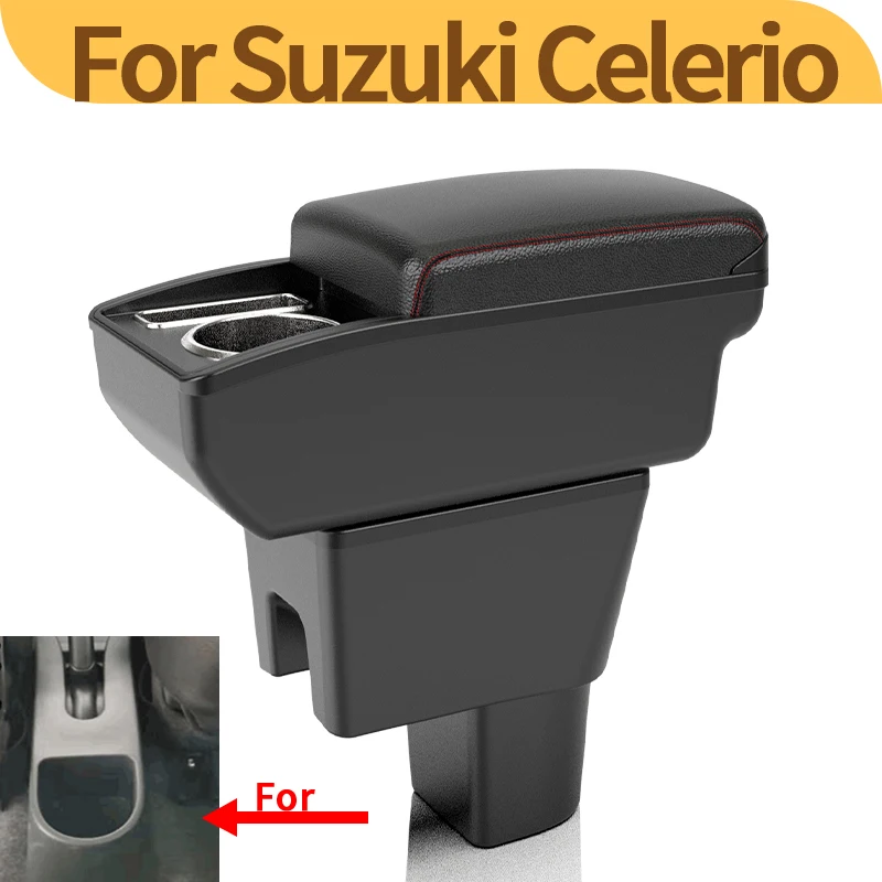 

Для Suzuki Celerio модификация центральной консоли автомобиля подлокотник USB-аксессуары с подстаканником многофункциональный ящик для хранения
