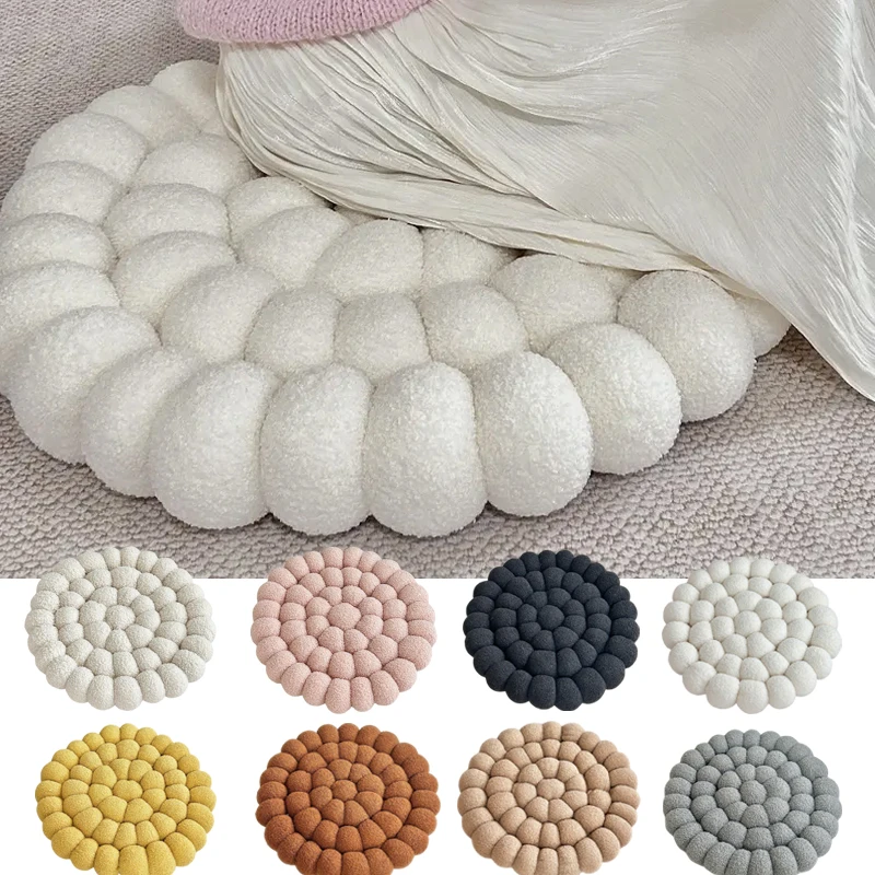 

New 40cm 1pc Handwoven Round Seat Cushion, Japanese Tatami & Chair Cushion All-Season Decorative Floor Pillow, Bedroom Comfort
