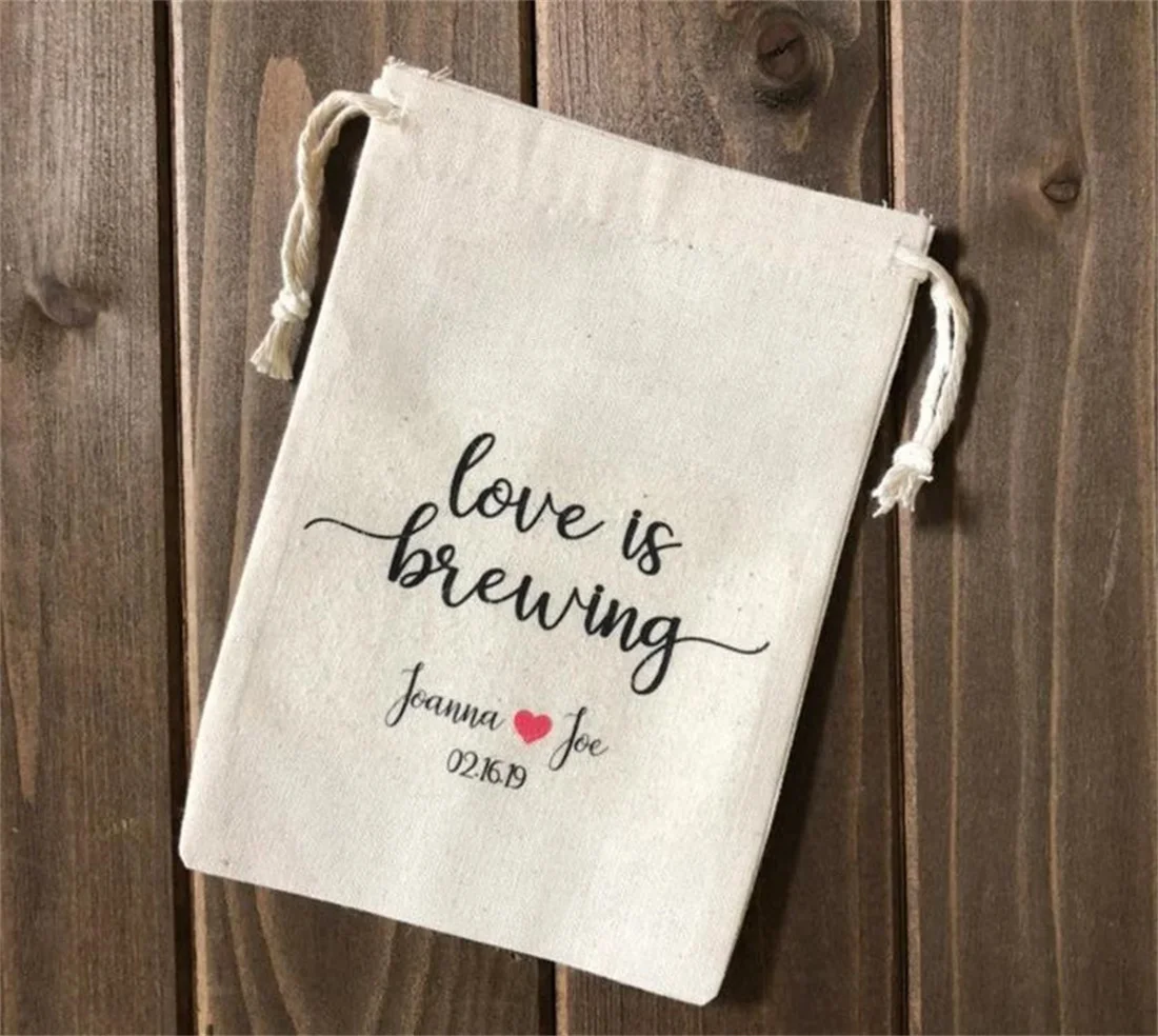 

20pcs Custom Love Is Brewing Personalized Wedding Favor Bags