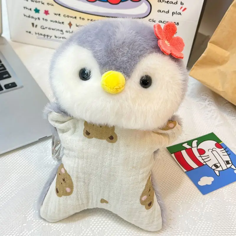 Juguete de peluche de zorro tumbado, muñeco de pingüino, muñeca de Animal PEQUEÑO de oficina, regalo curativo