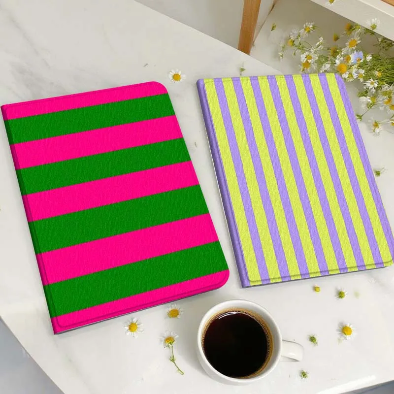 

Pink Cool Striped Pattern Tablet Case For Huawei Honor MatePad MediaPad Air 5 6 7 11 V6 V7 V8 V9 X9 X8 T10 T10s C5e T5 Gift