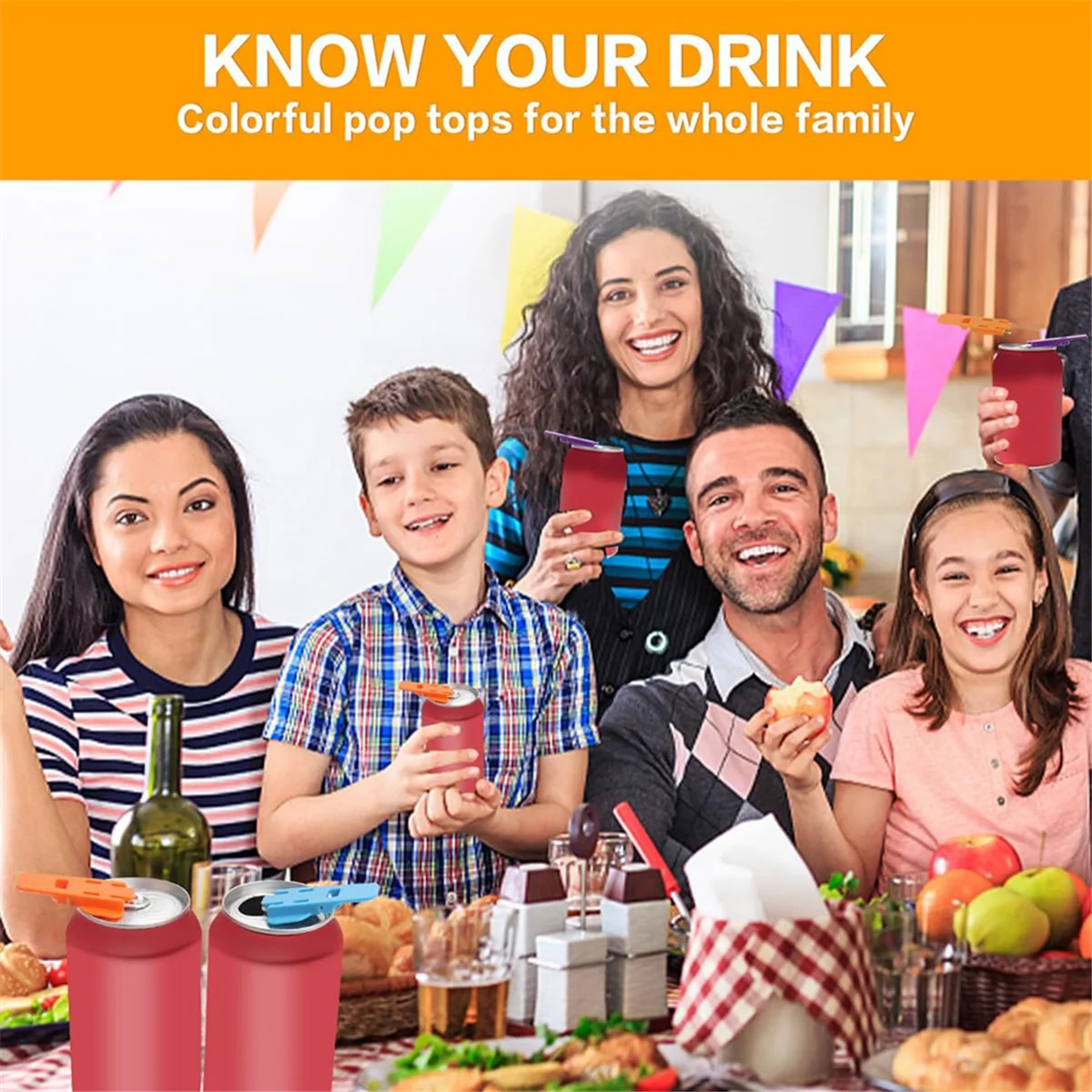 فتاحة علب مشروبات ملونة ، غطاء واقي ، سطح صودا مانع للتسرب ، أداة فتاحة يدوية سهلة ، علامة تبويب بيرة كوكس ، 24