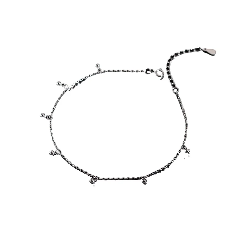 

S925 sterling silver anklet women's sexy tassel 2024 new trendy women's premium ankle silver jewelry foot chain