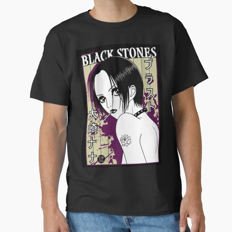 

Nana osaki 1027 The Black Stones Punk Band Anime T shirt for man Large size Tops Manga Graphic Print Y2k Clothes Cartoon Tee