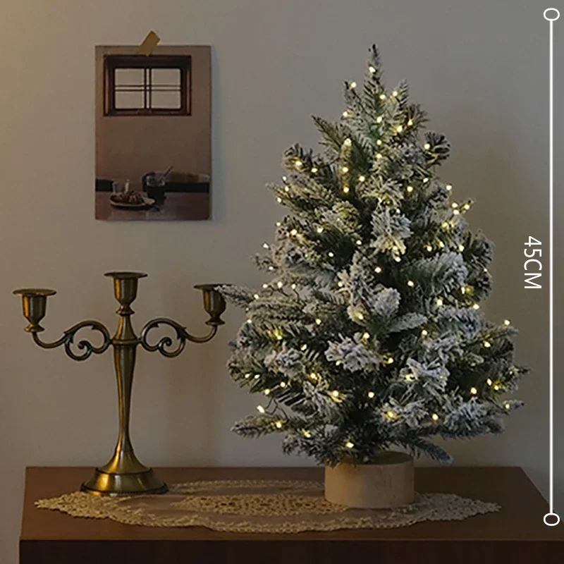 New Christmas Tree Home Front Desk Ornament Mini Small Luxury Save Space Designer Unique Simulation With Lighting Decoration