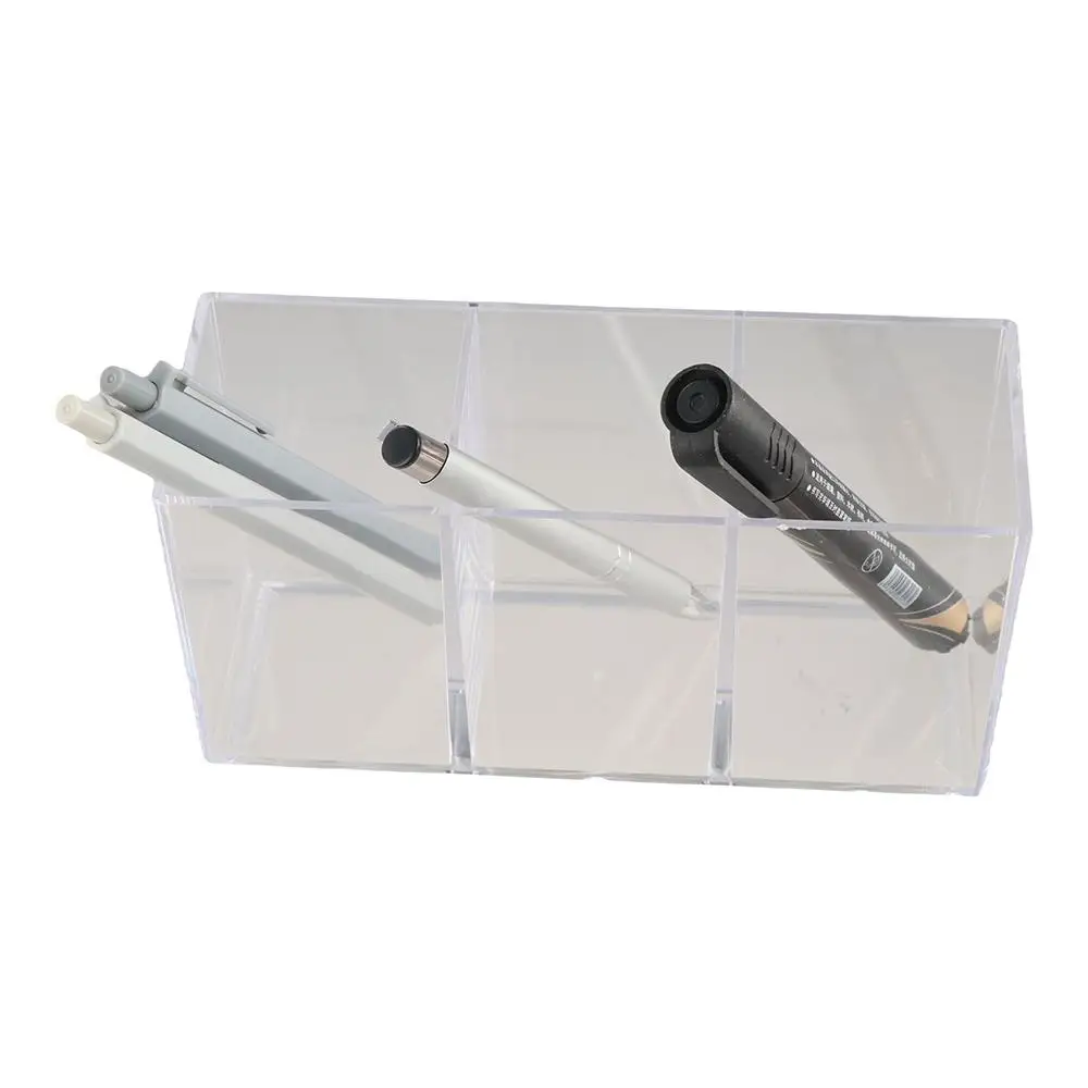 

Large Capacity Transparent Desk Pen Holder Simple Acrylic Pencil Storage Box Clear Display Stationery Organizer Desktop
