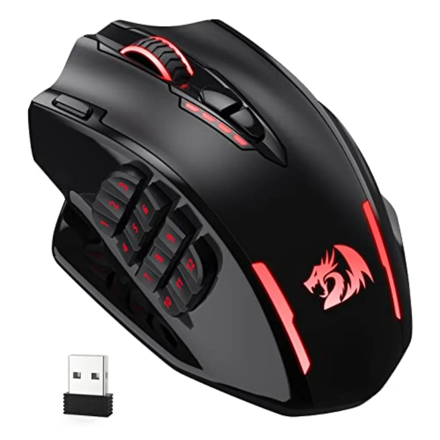 

Redragon M913 Impact Elite Wireless Gaming Mouse 16000 DPI Wired/Wireless RGB Mouse with 16 Programmable Buttons 45 Hr Battery