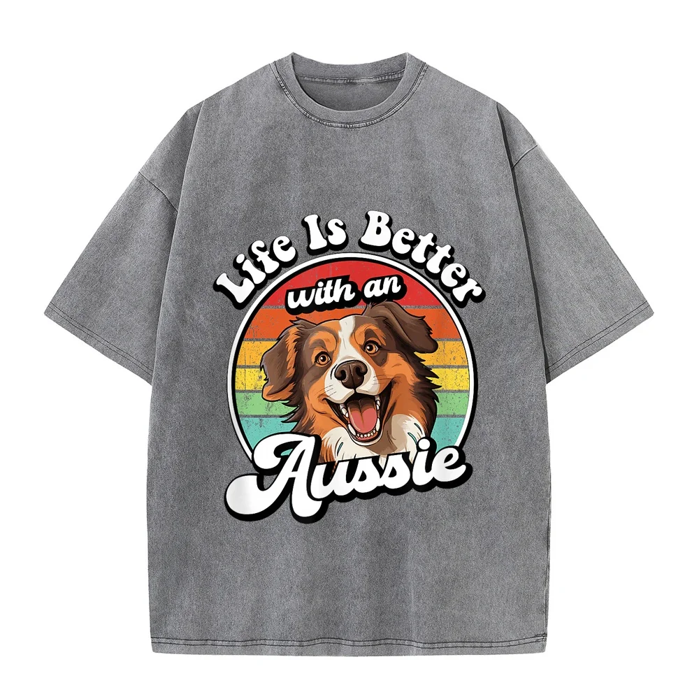 Mens Retro Vintage Life Is Better Red Aussie Lover T-Shirt Luxury Brands Oversize Women T-Shirts Friend T Shirt Gift Funny