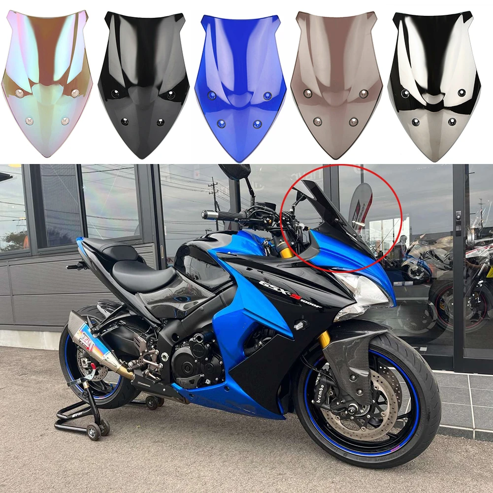 Deflector de viento delantero transparente/oscuro/iridio parabrisas doble burbuja para SUZUKI GSX-S1000F GSXS1000F 2015-2020