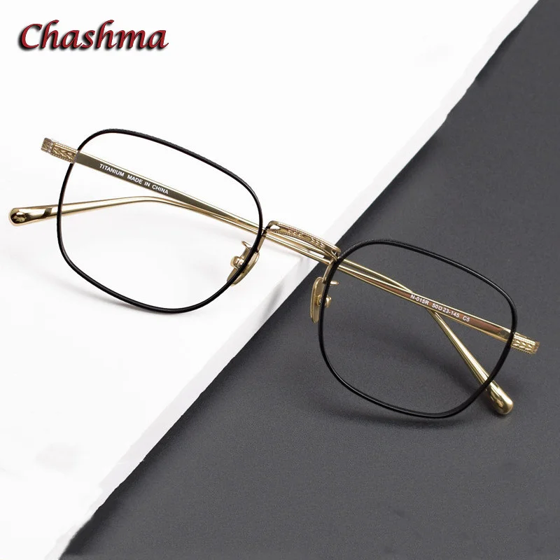 

Chashma Prescription Glasses Men Pure Titanium Ultra Light Spectacles Small Circle for High Degree Recipe Eyeglasses Frames