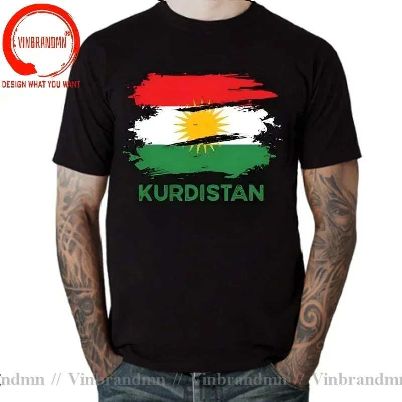 Harajuku Men T Shirt Kurdistan Kurdish Flag Vintage Distressed Aged Look Funny T-shirt Novelty tshirt Women Tops Tee Clothing